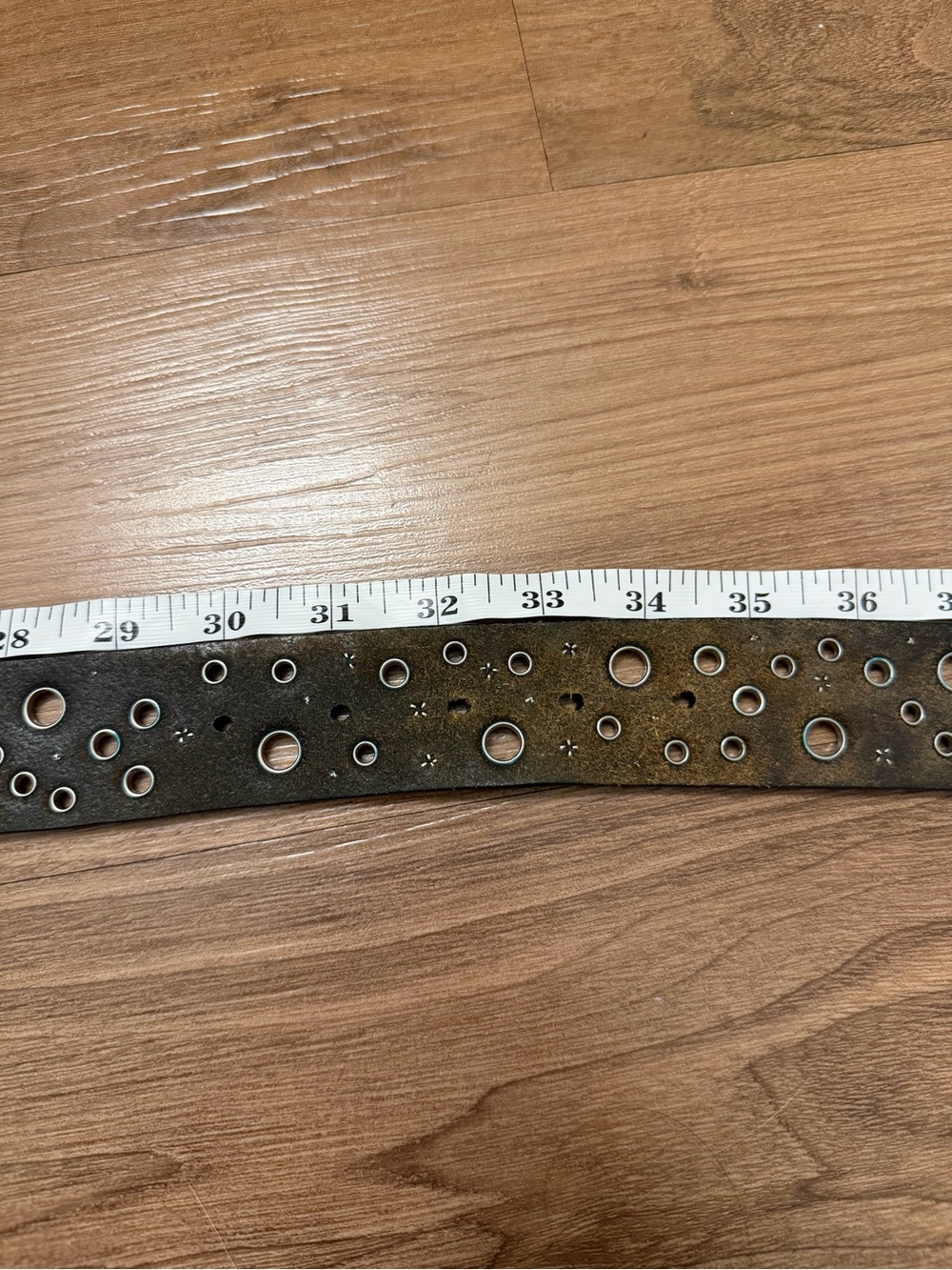 Harley Davidson Black Leather Grommet-Stud Belt with Silver Buckle - Picture 9 of 9